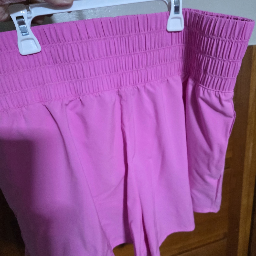 Pink Smocked Waist Shorts